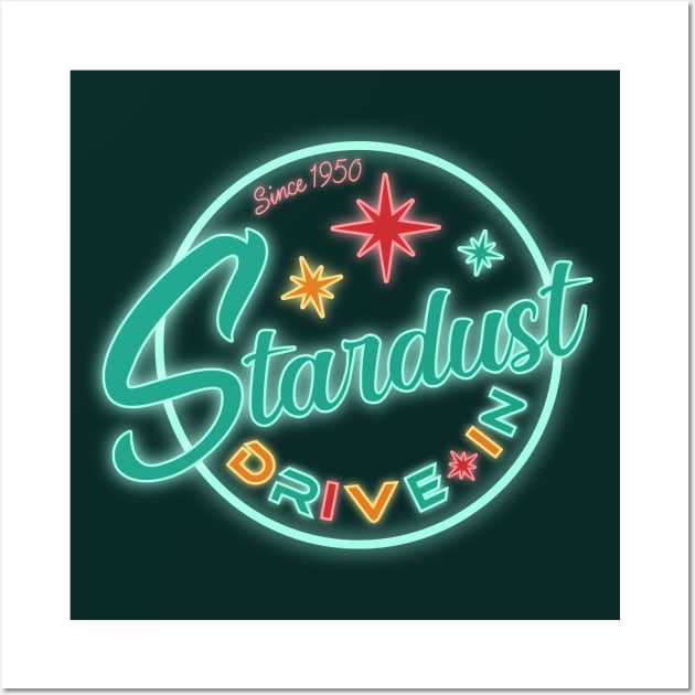 Stardust Drive-In (V1 - Neon) Wall Art by PlaidDesign